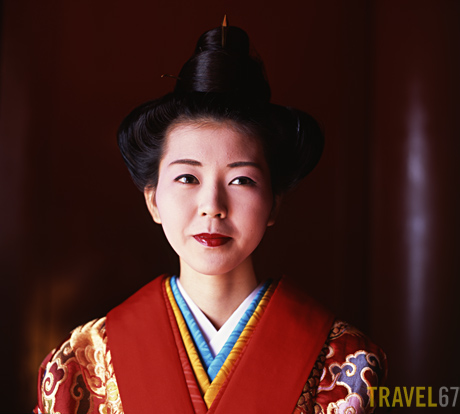 Ryukyu Queen at Shuri Castle New Year Festival, Okinawa, Japan