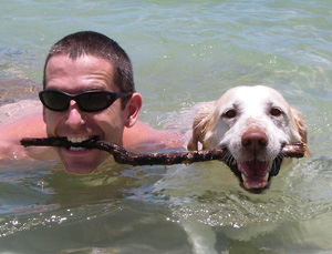 chris-pu3 Playing fetch with Pudding