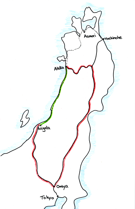 Akita to Niigata - routes A & B