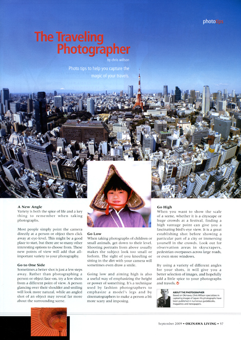 The Traveling Photographer by Chris Willson, Okinawa Living Magazine
