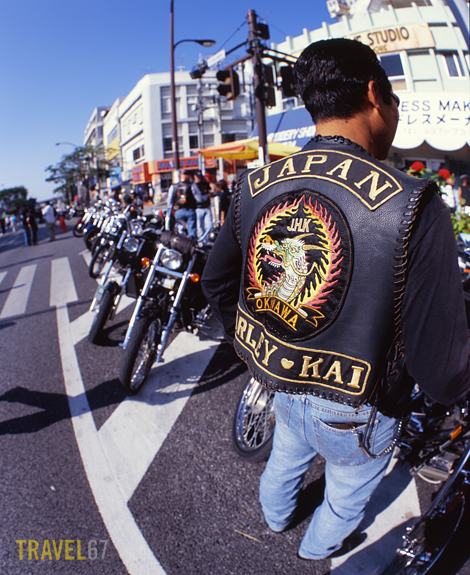"Harley-Kai" biker on Gate 2 Street, Okinawa