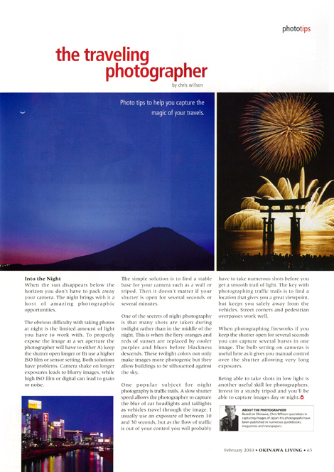 The Traveling Photographer #6 by Chris Willson, Okinawa Living Magazine