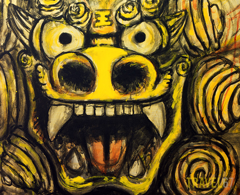 Mitsuo Miyagi Shisa Maker 3 Shisa painting by Mitsuo Miyagi