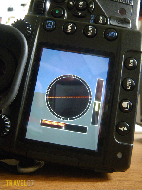 Pentax 645D Electronic Level Display