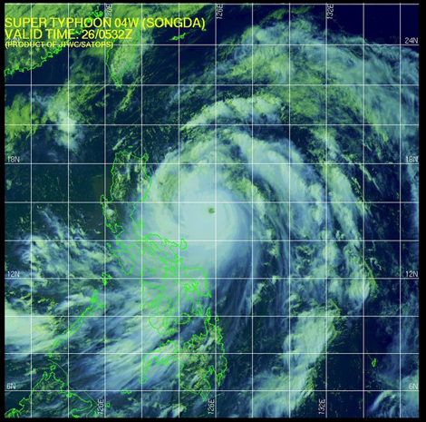 Super Typhoon   Songda Okinawa Japan