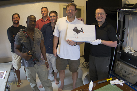 Martin Bailey Pixels to Pigment Workshop Okinawa Martin hands over the final print to workshop participant David Edenfield.