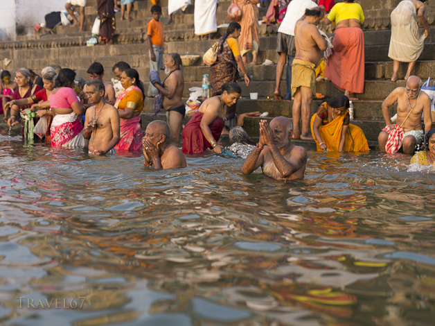 Bathing in the Ganges at Dawn