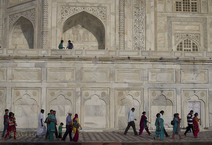 Visitors to the Taj Mahal