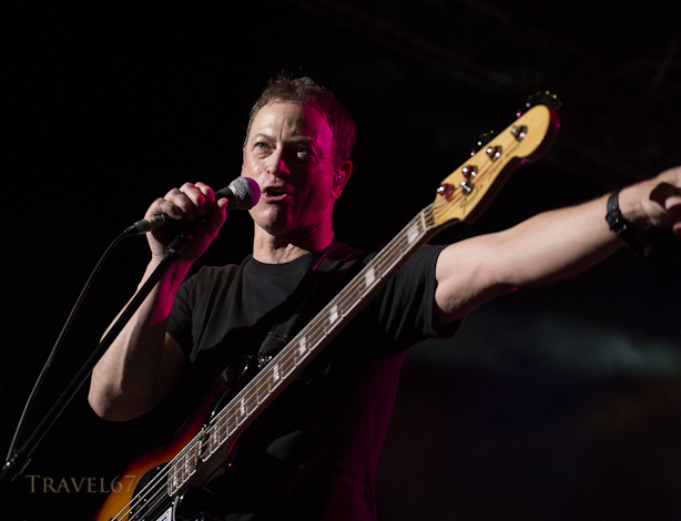 Gary Sinise and the Lt. Dan Band perfom for the US troops on Marine Corps Air Station Futenma in Okinawa. Organized by the USO.