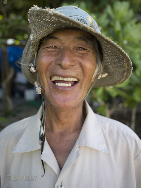 Okinawan man at Yoshino Beach - Miyako Island, Okinawa, Japan