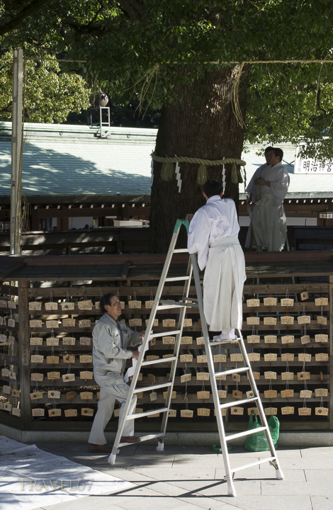 Meiji Shrine, Tokyo, Japan. Preparations for the New Year Celebrations