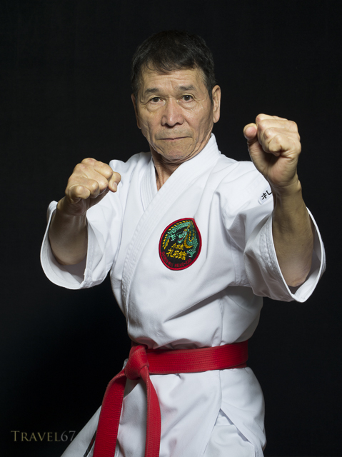 Naonobu Ahagon, Hanshi 10th Dan, Okinawa Karate & Kobudo Shorinryu at his dojo in Naha City, Okinawa.