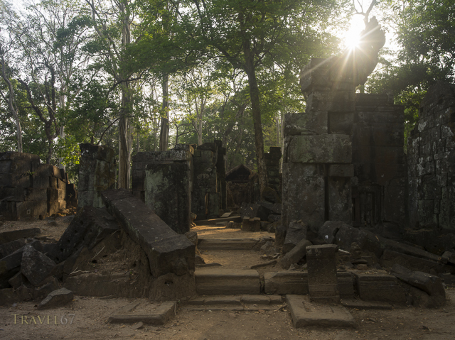 Ruins beside Prasat Thom the principal monument of Koh Ker  127 NE of Siem Reap, Cambodia