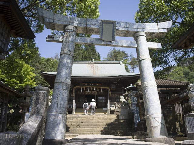 Ceramic Torii Gate at Touzan Shrine in memory of Korean born potter Ri Sanpei. Arita, Saga Prefecture Japan.