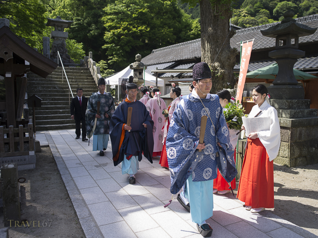 Tousosai festival at Touzan Shrine in memory of Ri Sampei May 4th. Arita, Saga Prefecture Japan.