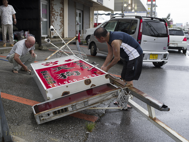 Typhoon Neoguri -  Downed Signs