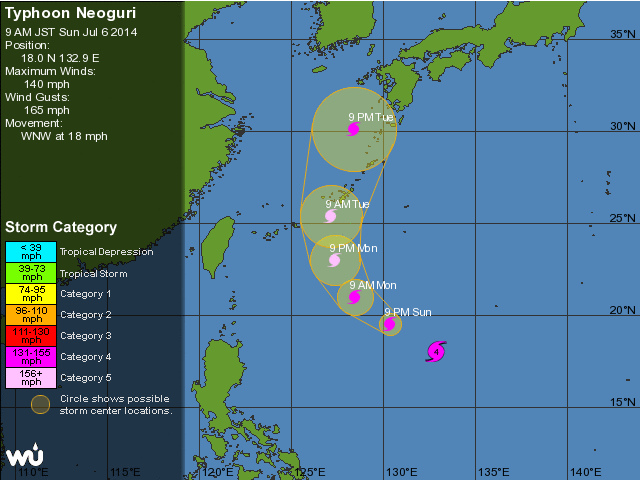 Typhoon Neoguri Approaches