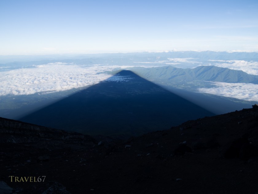 View of Fuji's shadow from the summit of Mt Fuji 5.50AM