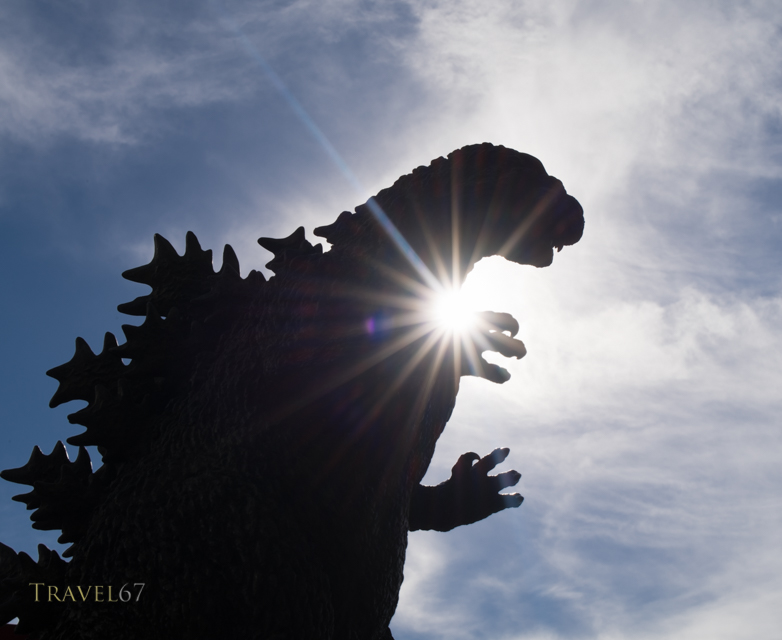 Godzilla Statue beside the Toho Hibiya Building, Tokyo, Japan.