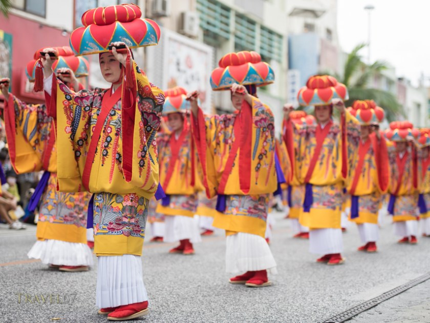 Yotsudake Dancer, Ryukyu Dynasty Parade, Kokusai Street.