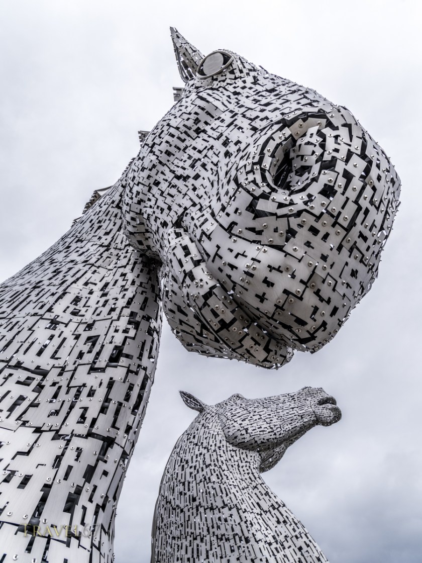 The Kelpies, 30-meter high horse sculptures by Andy Scott. Falkirk, Scotland