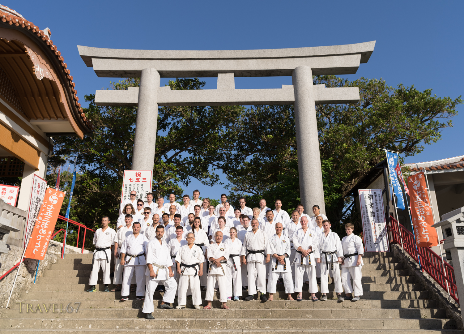 100 Kata for Karate Day October 25th 2018 at Naminoue Shrine  and beach.