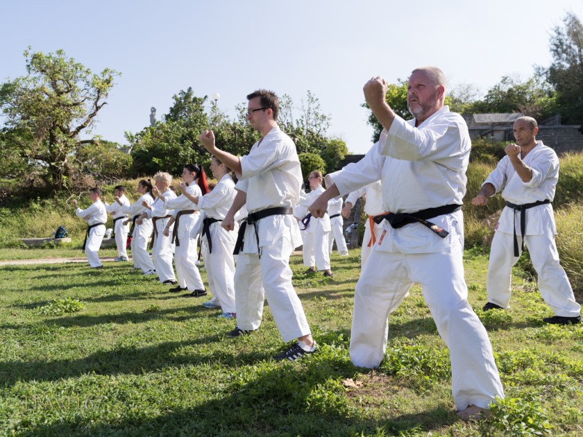 100 Kata for Karate Day October 25th 2018 at Naminoue Shrine  and beach.